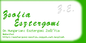 zsofia esztergomi business card